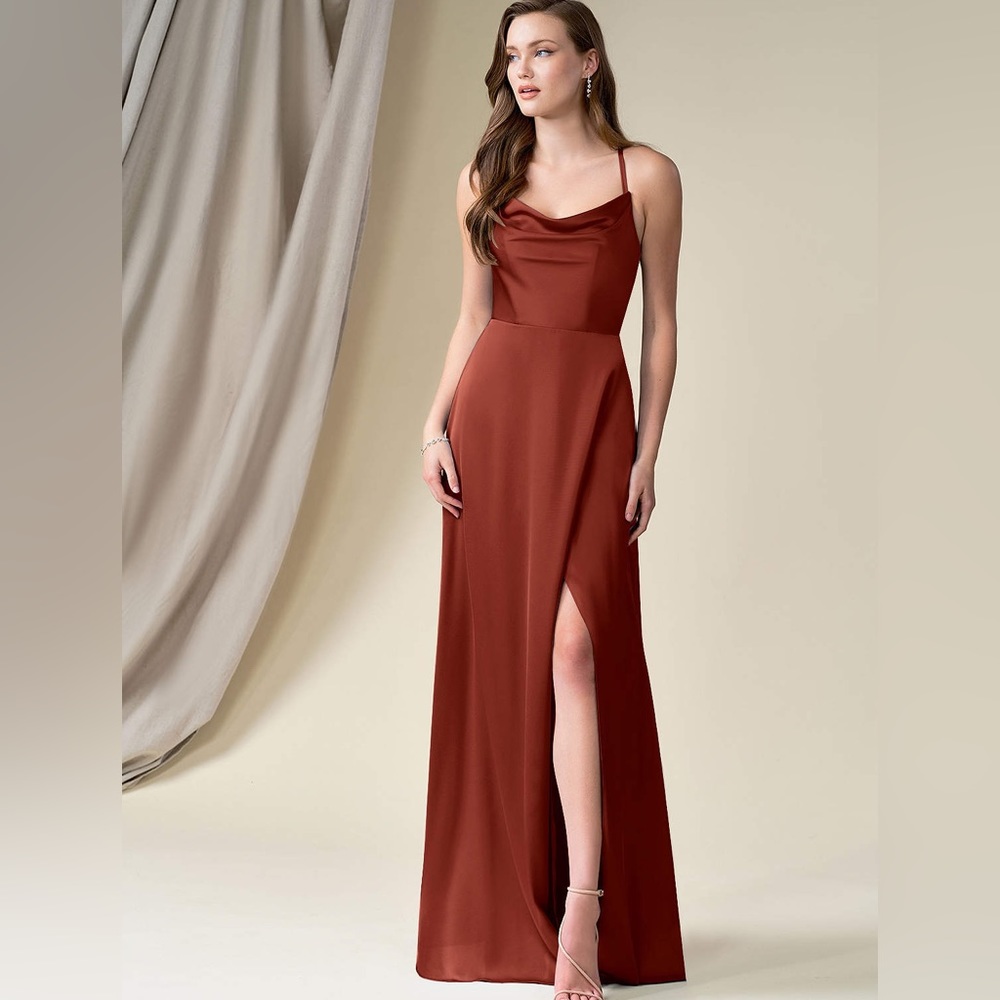 Azazie Elegant Rust Brown Dress
